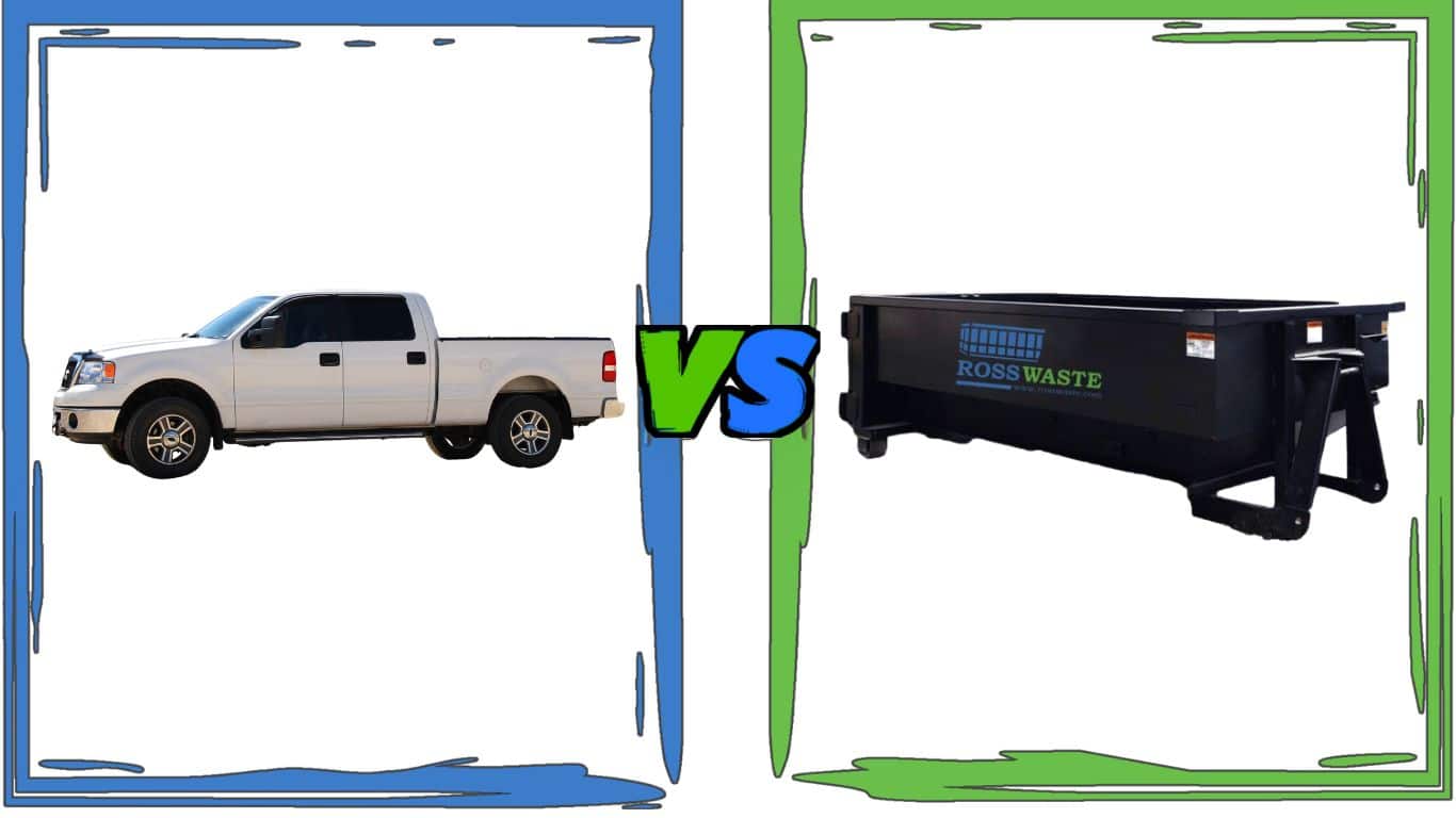 Truck verse roll off dumpster image